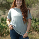 Basic Slate Grey Short Sleeve Tee Front