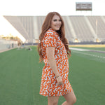 Tailgate White/Grey Boot Design Short Sleeve Orange Dress Side