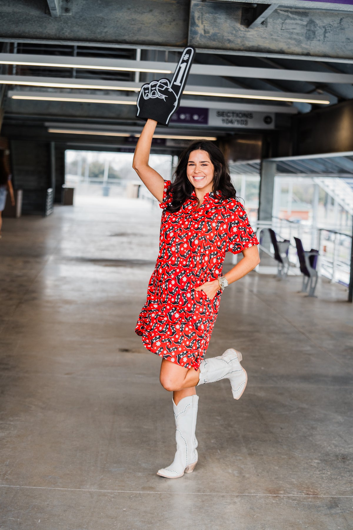 Tailgate Dress - Red/Blk