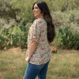 Basic Fiesta Multi Color Short Sleeve Tee Side