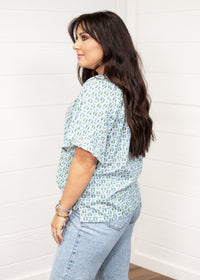 The Bell Blue/Green Short Sleeve Top Side