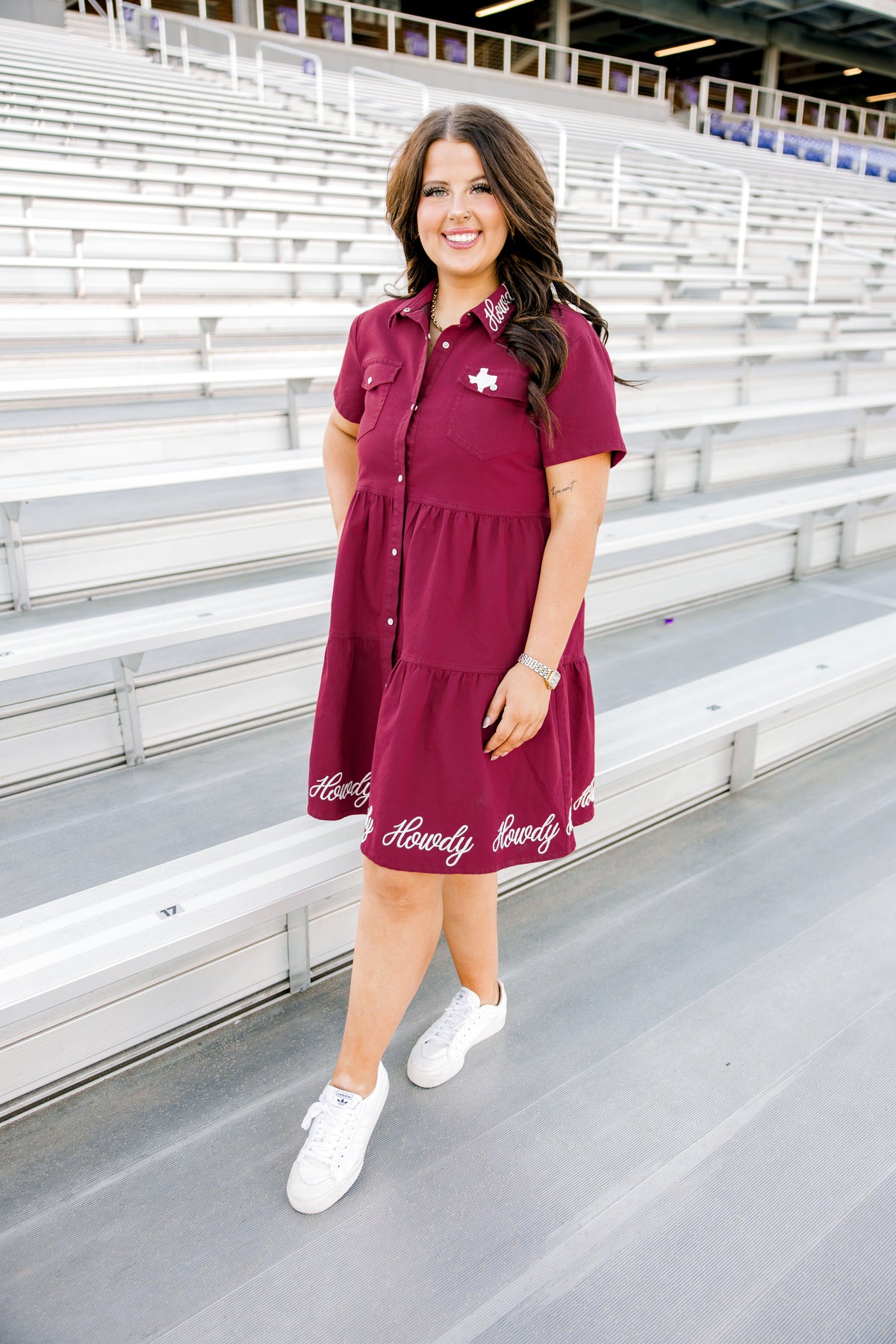 The Howdy Dress- Maroon
