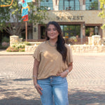Basic Tan Short Sleeve Tee Front