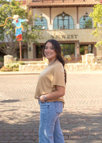 Basic Tan Short Sleeve Tee Side