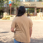 Basic Tan Short Sleeve Tee Back