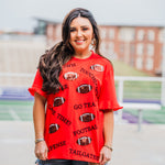 Touchdown Red Elbow Sleeve Top Front
