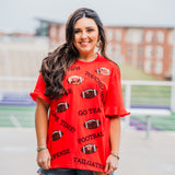 Touchdown Red Elbow Sleeve Top Front