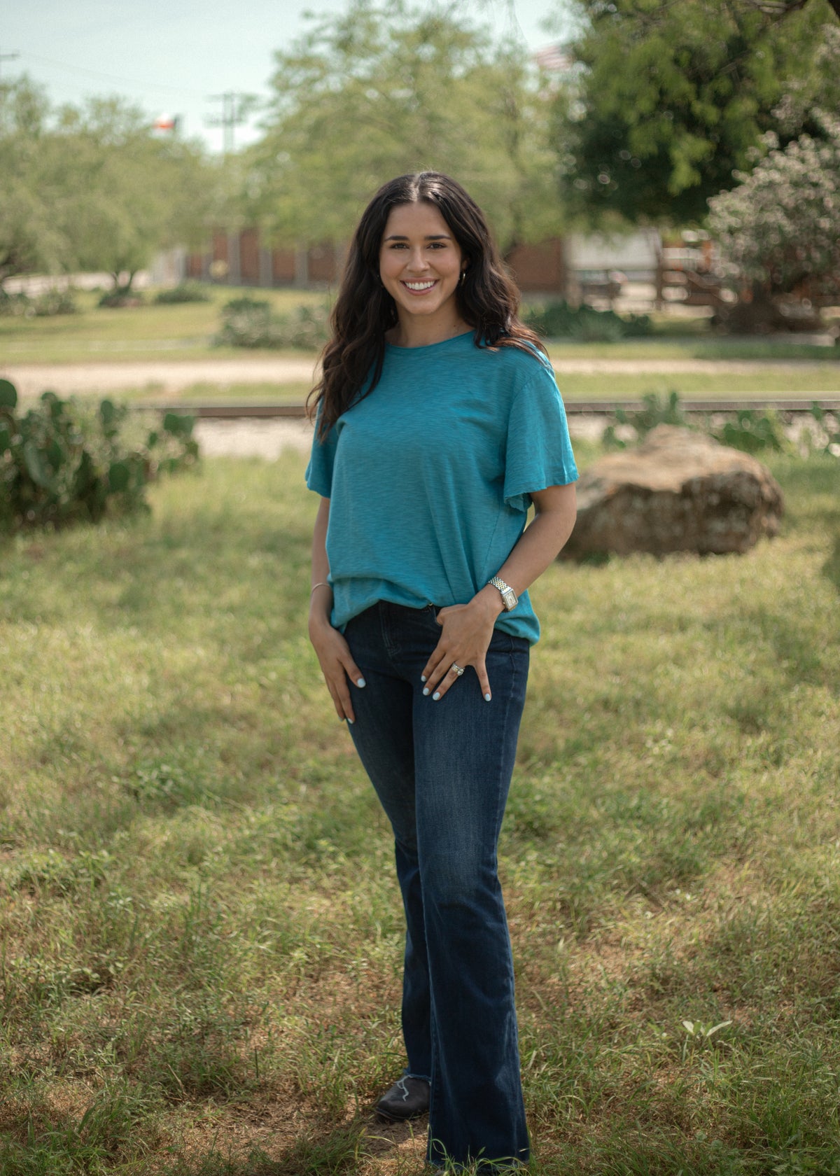 Basic Tee- Tempted Turquoise