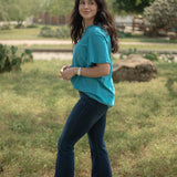 Basic Tempted Turquoise Short Sleeve Tee Side