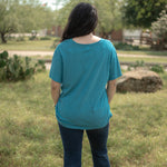 Basic Tempted Turquoise Short Sleeve Tee Back