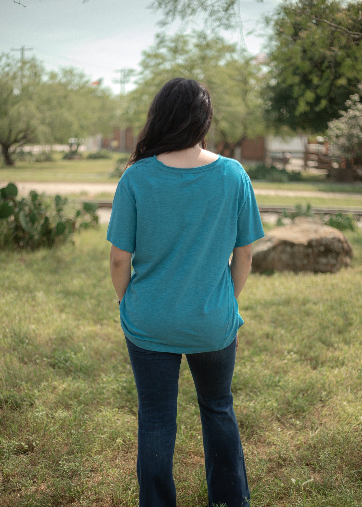 Basic Tee- Tempted Turquoise