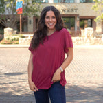 Basic Magic Maroon Short Sleeve Tee Front