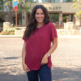 Basic Magic Maroon Short Sleeve Tee Front