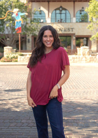 Basic Magic Maroon Short Sleeve Tee Front