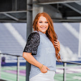Classy Until Kickoff Black Short Sleeve Grey Top Side