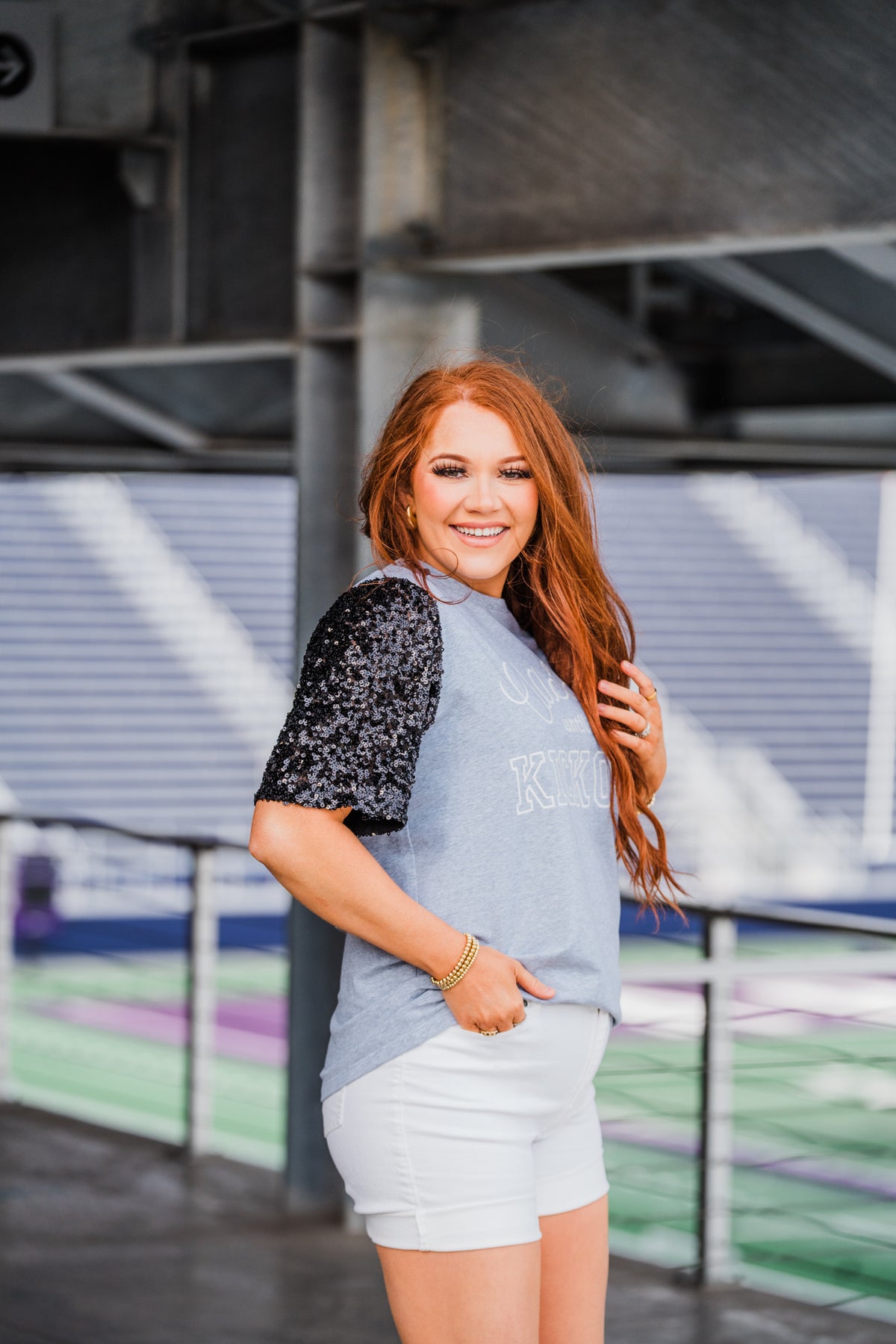 Classy Until Kickoff Black Short Sleeve Grey Top Side