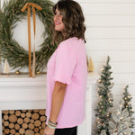 Clara Nutcracker Design Short Sleeve Pink Tee Side