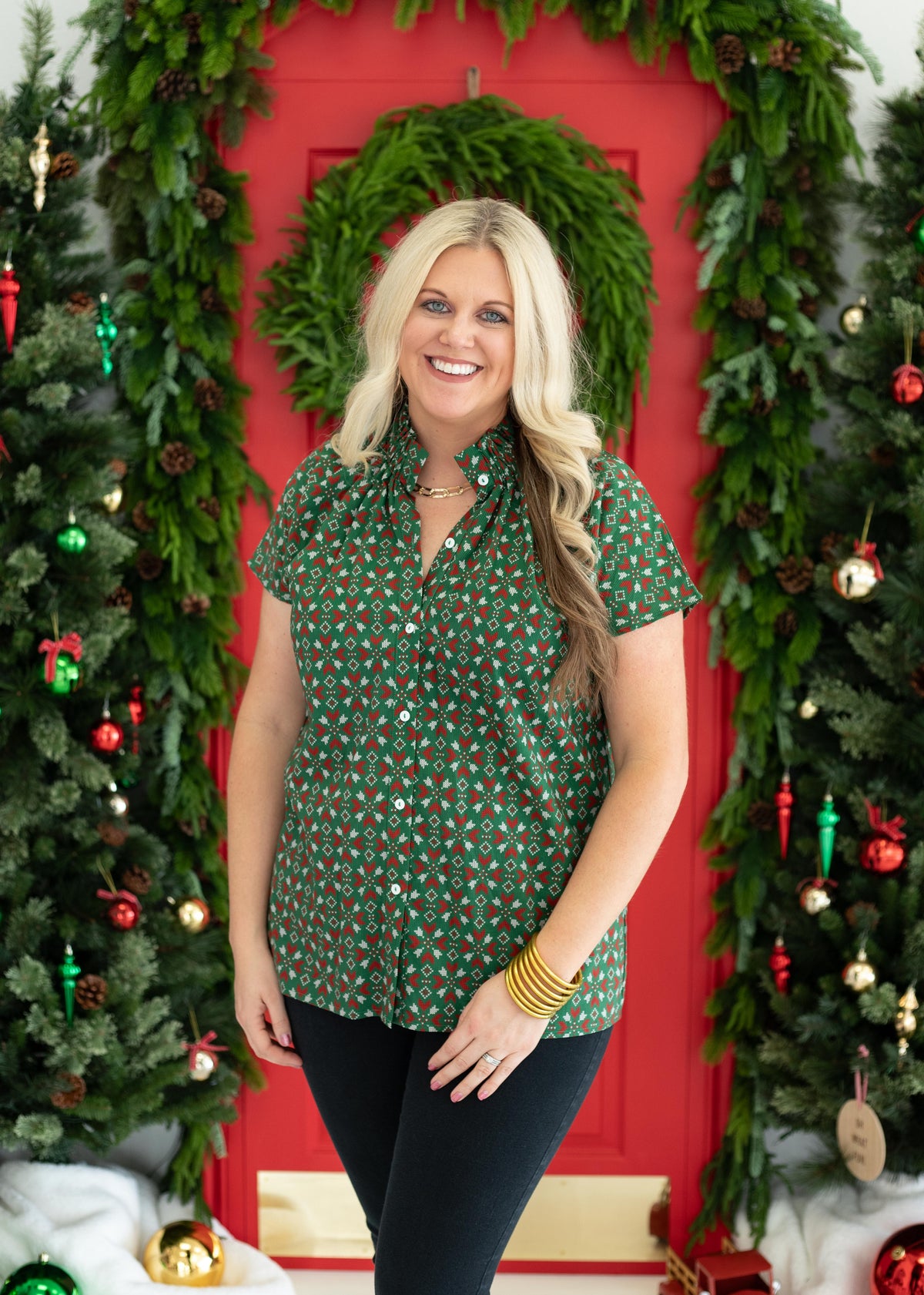 Robin Green Short Sleeve Top Front