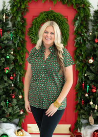 Robin Green Short Sleeve Top Front