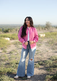 Front Rodeo bomber jacket pink bomber