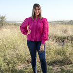 Front Kathleen Top pink lace eyelet top