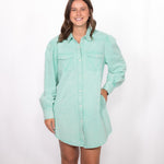 Front Annie Dress Denim mint dress