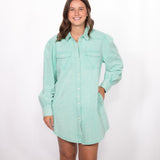 Front Annie Dress Denim mint dress