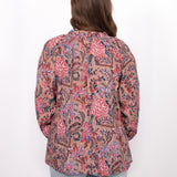 Back Jessica Top tan floral print long sleeve