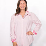 Front Heidi Top pink and white stripe top