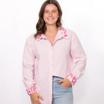 Front Heidi Top pink and white stripe top