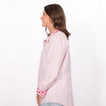 Side Heidi Top pink and white stripe top