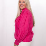 Side Kathleen Top pink lace eyelet top