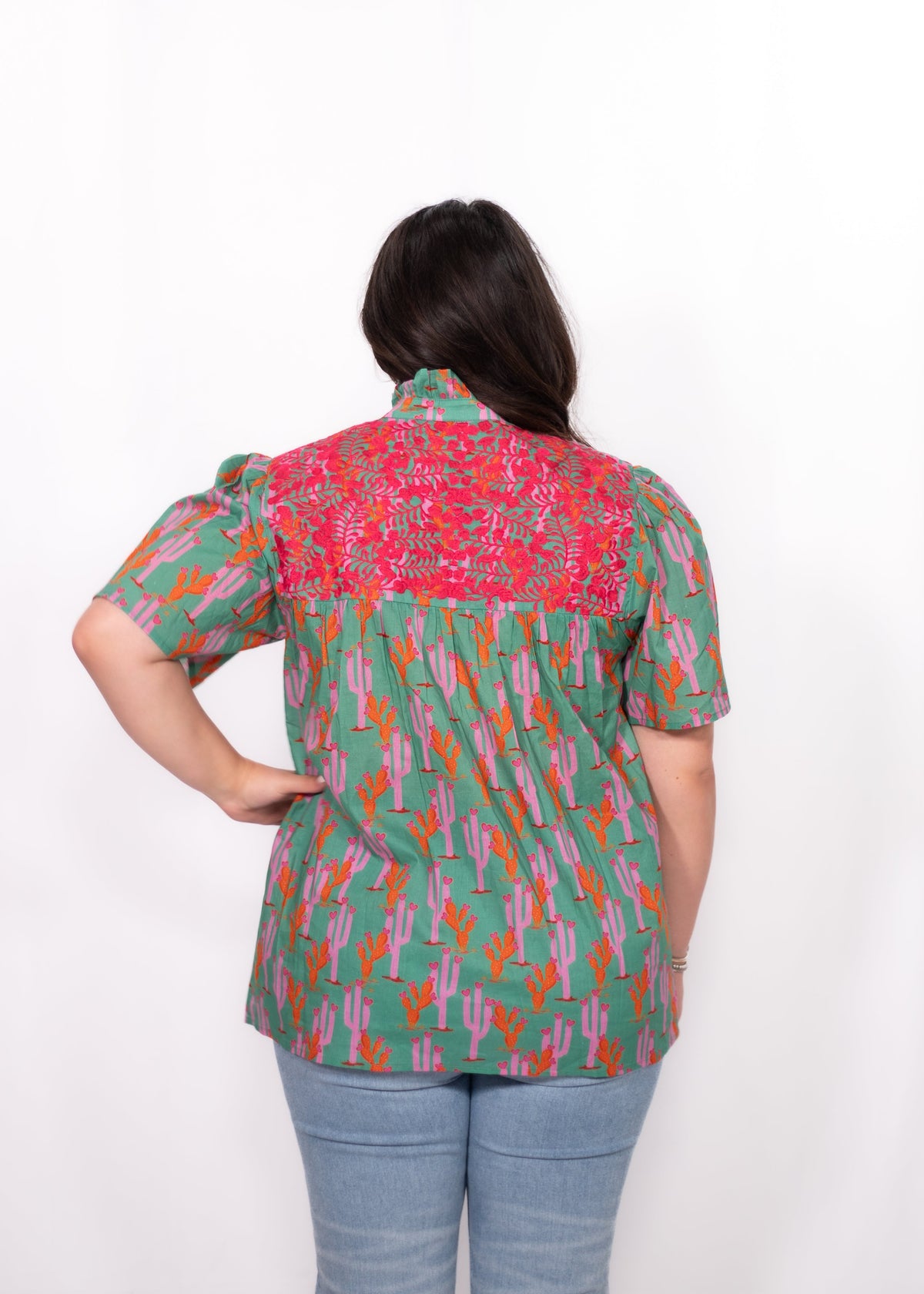 Back Kara Top cactus print top