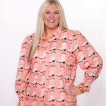 Front Caroline Top boot print long sleeve