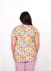 Back Sweetheart top conversation heart printed top.