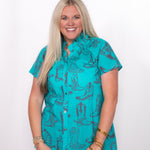 Front Shelby Top turquoise boot button up