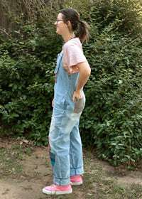 Ollie Demin Sleeveless Long Overalls Side