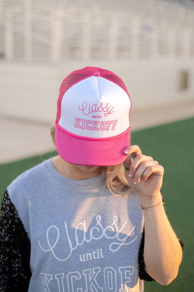 Classy Until Kickoff - Pink Cap