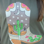 Stella Grey Short Sleeve Long Dress Boot Detail