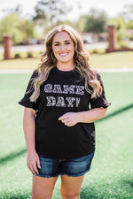 Game Day Embroidered Spirit Tee - Black